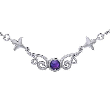 Magick Moon Silver Necklace with Gemstone TN152 - Jewelry